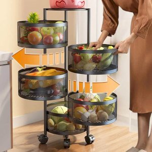 5-Layer Multifunctional Rotating Kitchen Storage  Rack