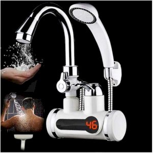 Instant Hot Water Tap, Digital Display With Hand Shower.